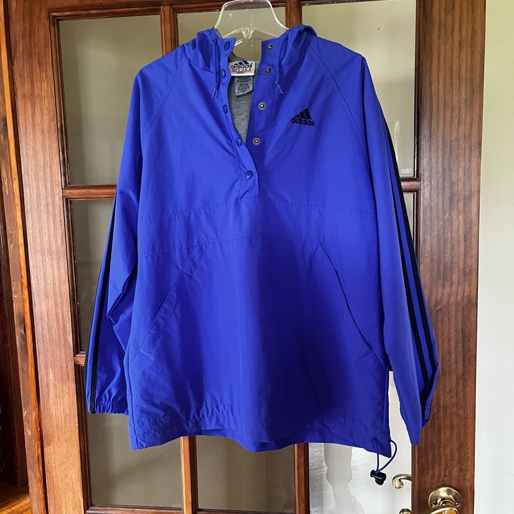 adidas Royal Blue Hooded Pullover Anorak